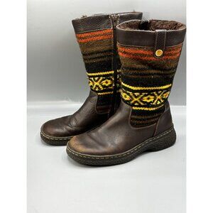 Bare Traps Wigwam Womens Boots 6.5M Leather Aztec Leather Southwestern Blanket